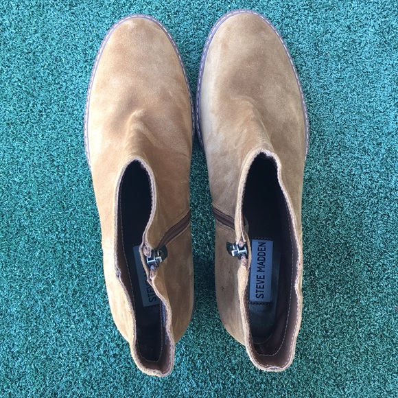 NWT Steve Madden Sloanne Platform Boot Suede Cognac 10 - Picture 9 of 16